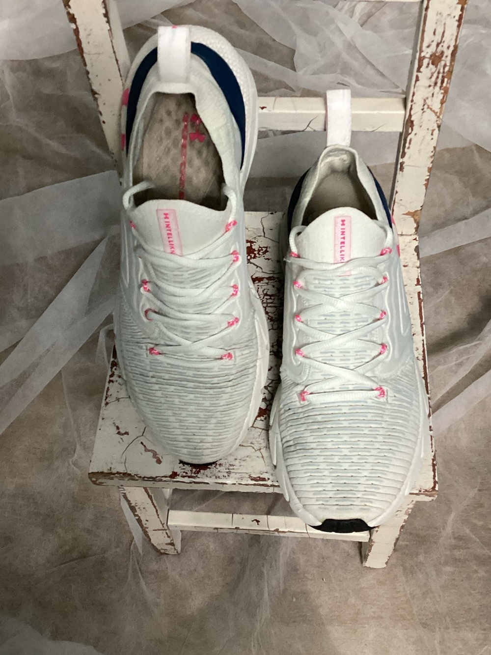 Under Armour INKNT Sneakers Pink and Navy Accents Women’s 10 Art3024155-108